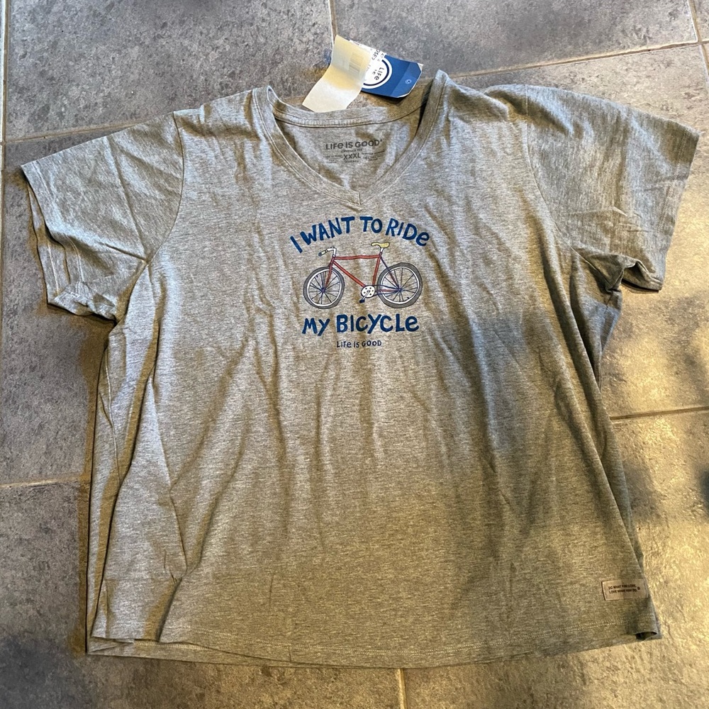 Life is good i want to ride my bicycle crusher tee